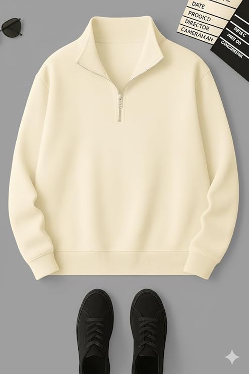 mack jonney men’s fleece half zip high neck sweatshirt | warm & stylish winter wear m4563