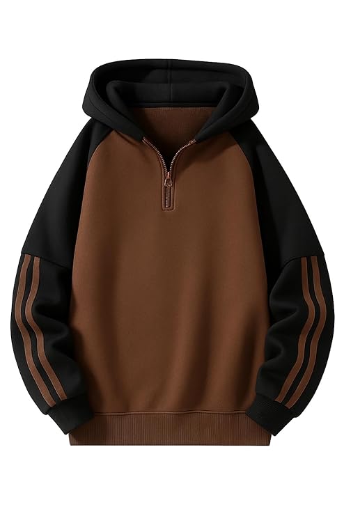 fn3 half zipper color block hooded sweatshirt for men | hoodies for men